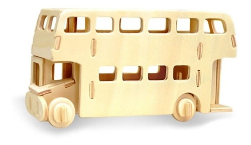 Rompecabezas Madera Modelo 3d Bus Juego Didáctico Niños