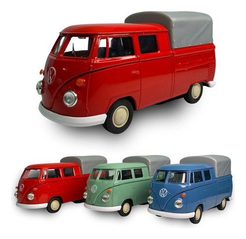 Carrinho Miniatura Kombi Corujinha T1 Cabine Dupla Ferro