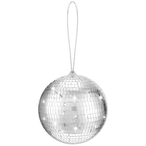 1 Pcs Mirror Disco Ball Silver Hanging Party Disco Ball...