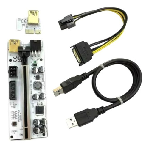 Riser Plus Pci-e Usb 3.0 Molex/6pin/sata 8 Capacitores