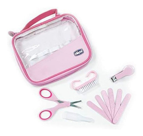 Imagem 1 de 3 de Kit Cuidados E Higiene Do Bebê Com Estojo - Rosa - Chicco