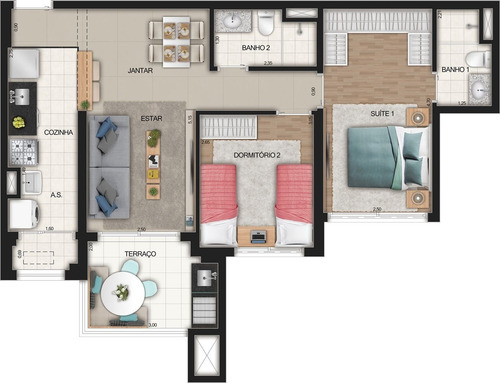 Imagem 27 de 30 de Apartamento Com 67mts, 2 Dormitórios Sendo 1 Suíte, 1 Vaga Ao Lado Do Super Shopping Em Osasco - 67jbosasco - 69104981