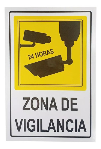 Señalitica Zona De Vigilancia Letrero Cartel Placa 30cmx20cm