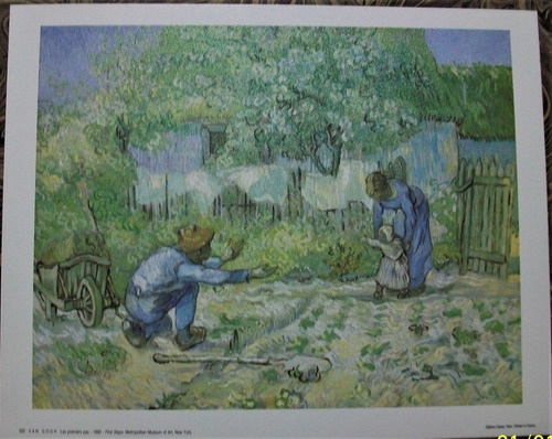 Van Gogh  Lámina Les Premiers Pas 24 X 30 Publicada En Paris