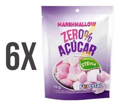 Kit 6 Marshmallow Zero 70g Florestal