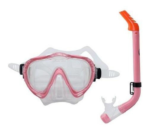 Kit Mergulho Infantil Snorkel Mascara Koy Midi Seasub Rosa