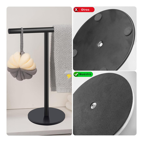 / Soporte Para Toallas De Mano En Forma De T, Toallero Negro