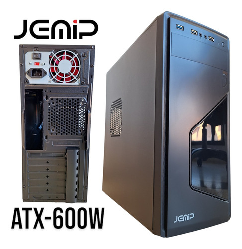 Case Y Fuente 600w Jemip Jp509 Atx Mid Tower Usb 3.0 Audiohd