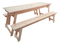 Comprar Combo Quincho: Mesa De 2 Mts + 2 Bancos En Pino Macizo