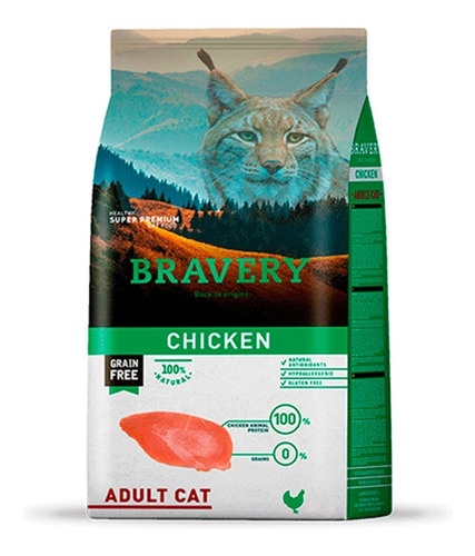 Comida Para Gatos Adultos Bravery De Pollo 2kg