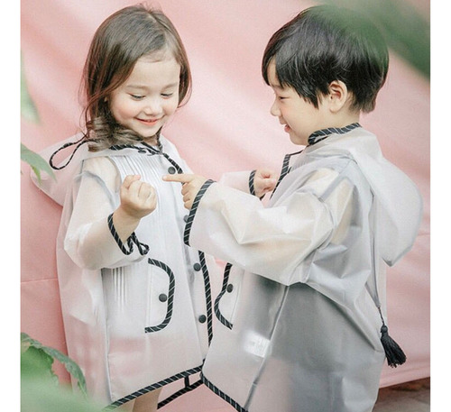 Poncho Impermeable Para Niños Con Gorro Lluvia Resistente