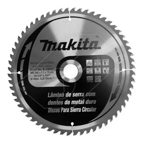 Disco Sierra P/ Madera 260x30x2.30 Mm 60 D Makita B-19283