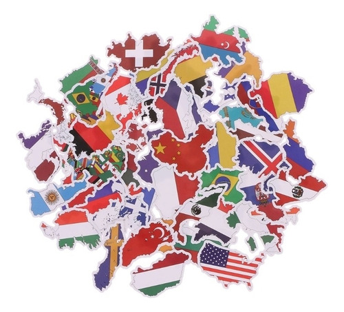 50x Banderas Nacionales Pegatinas Juguetes Países Mapa Pegat