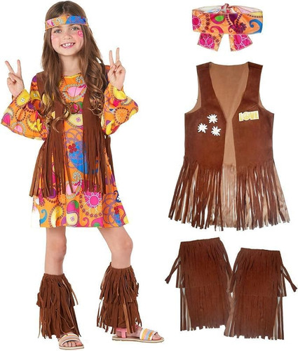 Morph - Disfraz De Hippie Para Niñas - Trajes De Los 70 Para