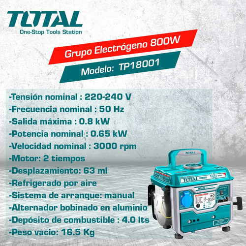 Imagen 4 de 7 de Grupo Electrógeno Total 800w