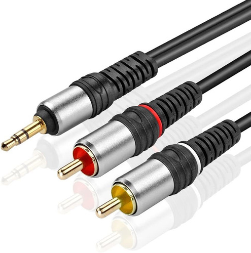 Cable 3.5mm A Dual Rca, 3 Pies/negro