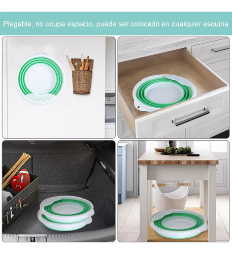 Cubeta Plástico Portátil Plegable De Silicona Extensible 10l