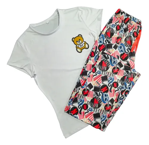 Pijama Multiusos Mujer 3 Piezas Blusas Pantalón Piel Durazno