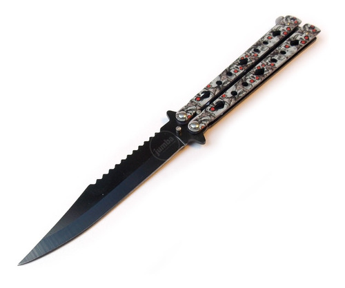 Navaja Mariposa Balisong Práctica Zombie Serrucho Filo Acero