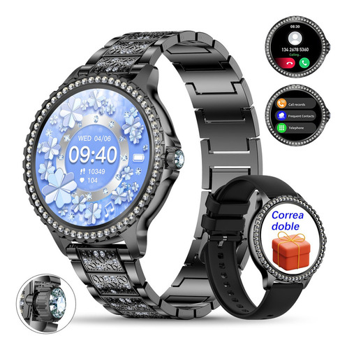 Reloj Inteligente 1.32 Bluetooth Ecg De Diamantes Para Mujer