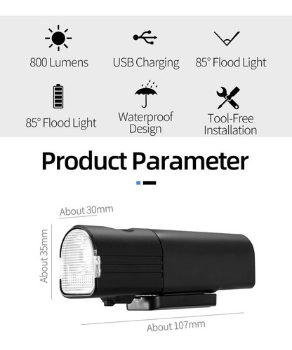 Imagen 7 de 10 de Luz Delantera De 800 Lúmenes, 7 Modos P/ Bicicleta Rockbros