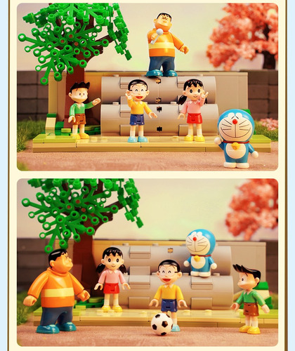 Set Doraemon Nobita Shizuka Takeshi Suneo Bloques Armables
