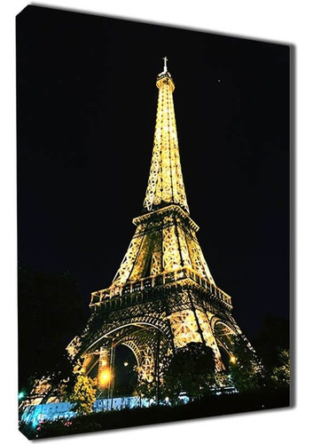 Cuadro Decorativo Canvas Torre Eiffel De Noche