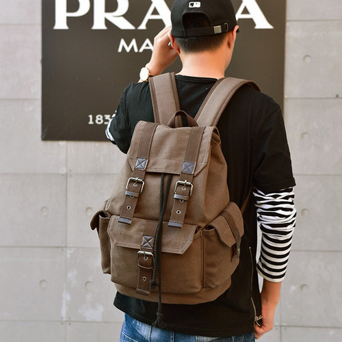Mochila De Viaje Café, Bolsa De Accesorio De Hombres