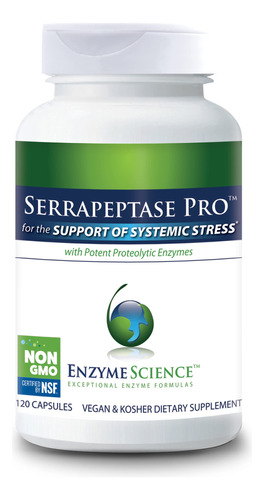 Enzyme Science Serrapeptase Pro, 120 Capsulas - Suplemento D