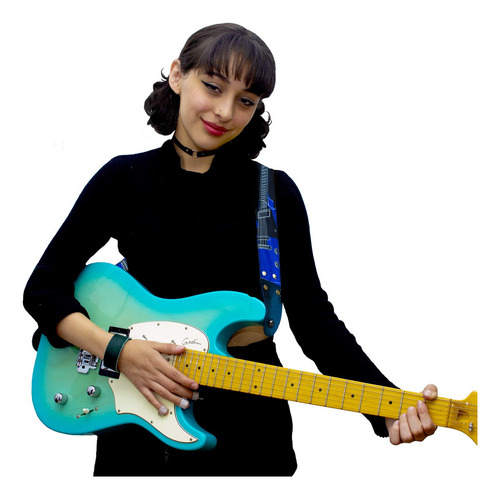 Tahalí Strap Guitarra Azul Kidam Para Guitarra O Bajo Color Azul marino