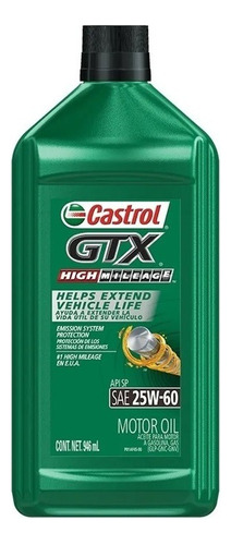 Aceite/lubricante Castrol Mineral High Mileage 25w60 946ml