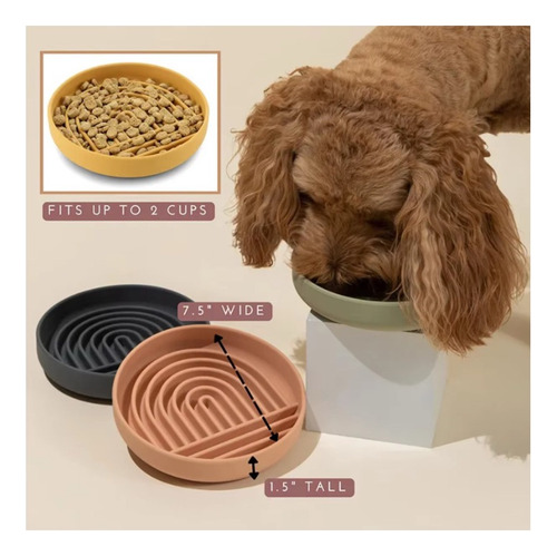 Plato Antiansiedad Come Lento Para Perros - Premium Terracota