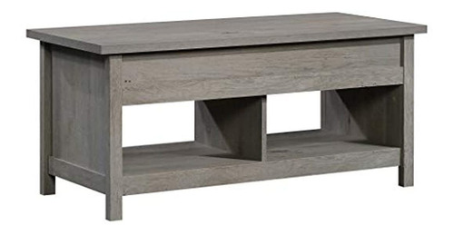 Mesa De Centro Con Estantes De Madera Color Gris.