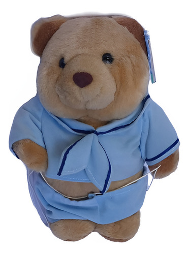 Oso Peluche Ropa Celeste Marinero Marron Pantalones Caidos