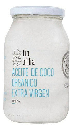 Aceite De Coco Orgánico Extra Virgen Tia Ofilia 473 Ml