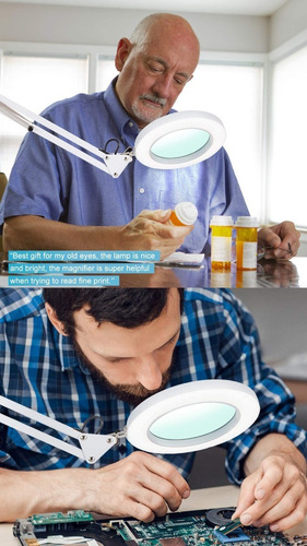 Imagen 4 de 9 de Lampara Led Con Lupa Aro Luz Tonos C/base 60cm Cosmetologia