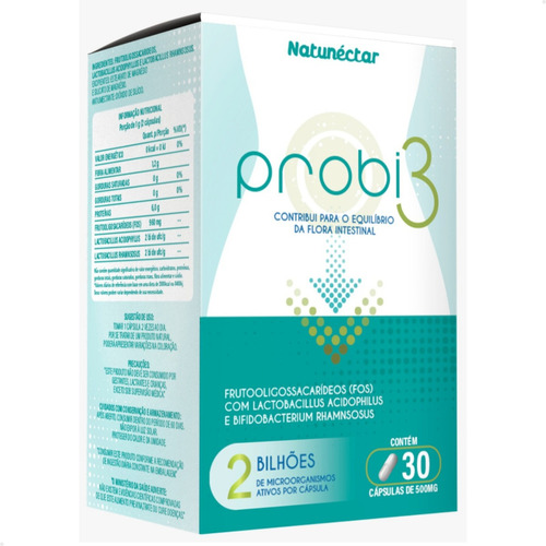 Probi3 Lactobacillus Probiótico Suplemento Alimentar 30 Cáps Sabor Sem sabor