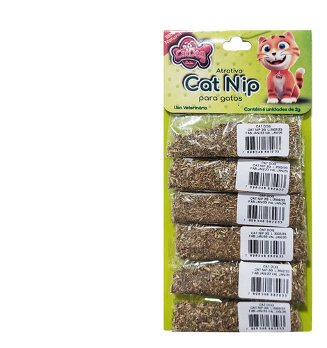 Erva Do Gato Catnip Cartela C/6 Saches Catdog