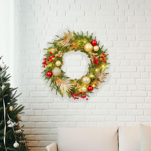 Corona Navideña Corona De Invierno 60cm Decoración