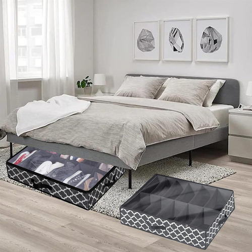 Caja De Almacenamiento Para Zapatos Debajo De Cama Bolsa 2pc Negro Yawpgn