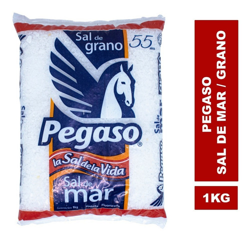 Imagen 1 de 3 de Sal Pegaso De Mar Grano Natural 1 Kg