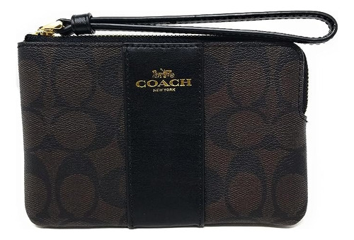 Muñequera Coach Signature Single Corner Zip 100% Original