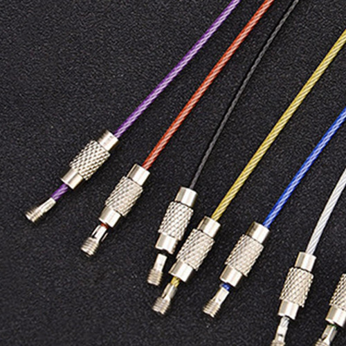 CKANDAY 20 Pcs Llavero Cable Acero Inoxidable,2 mm 4 Pulgadas Recubierto de Nylon de llaveros parallavero de Colgar o Etiquetas de identificación,5 Colores 