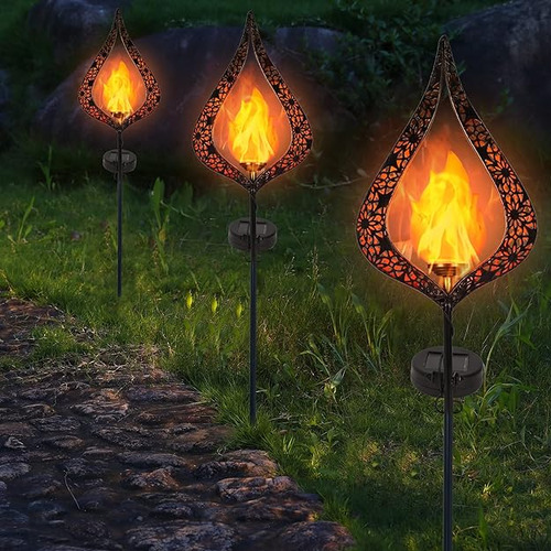 Paquete De 2 Luces Solares De Estaca De Jardin Al Aire Libre