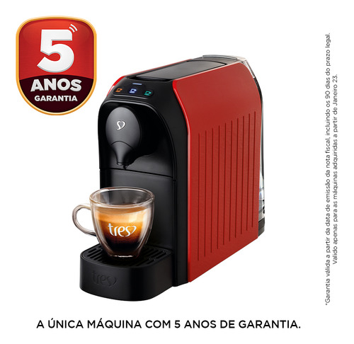 Cafeteira Espresso Passione Vermelha 220v - Tres 3 Corações Vermelho-brilhante