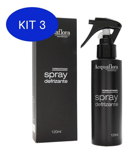Kit 3 Spray Defrizante Pré Escova Termoativo Acquaflora