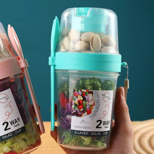 Pack De 2 Vasos Perfectos Cereal Yogurt O Ensalada 800ml