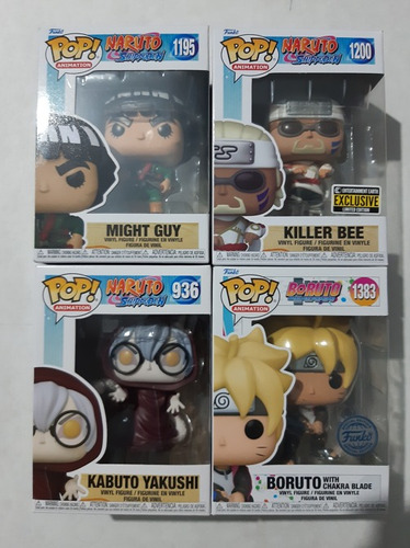 Funko Pop Might Guy, Killer Bee, Kabuto & Boruto 4 En 1 