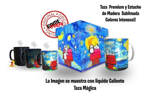 Snoopy Van Gogh, Taza Mágica Y Estuche Game Over