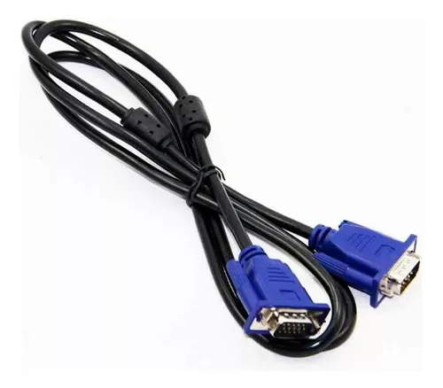 Cable Vga A Vga 1.5 M Azul Macho-Macho Con Doble Filtro De Ferrite